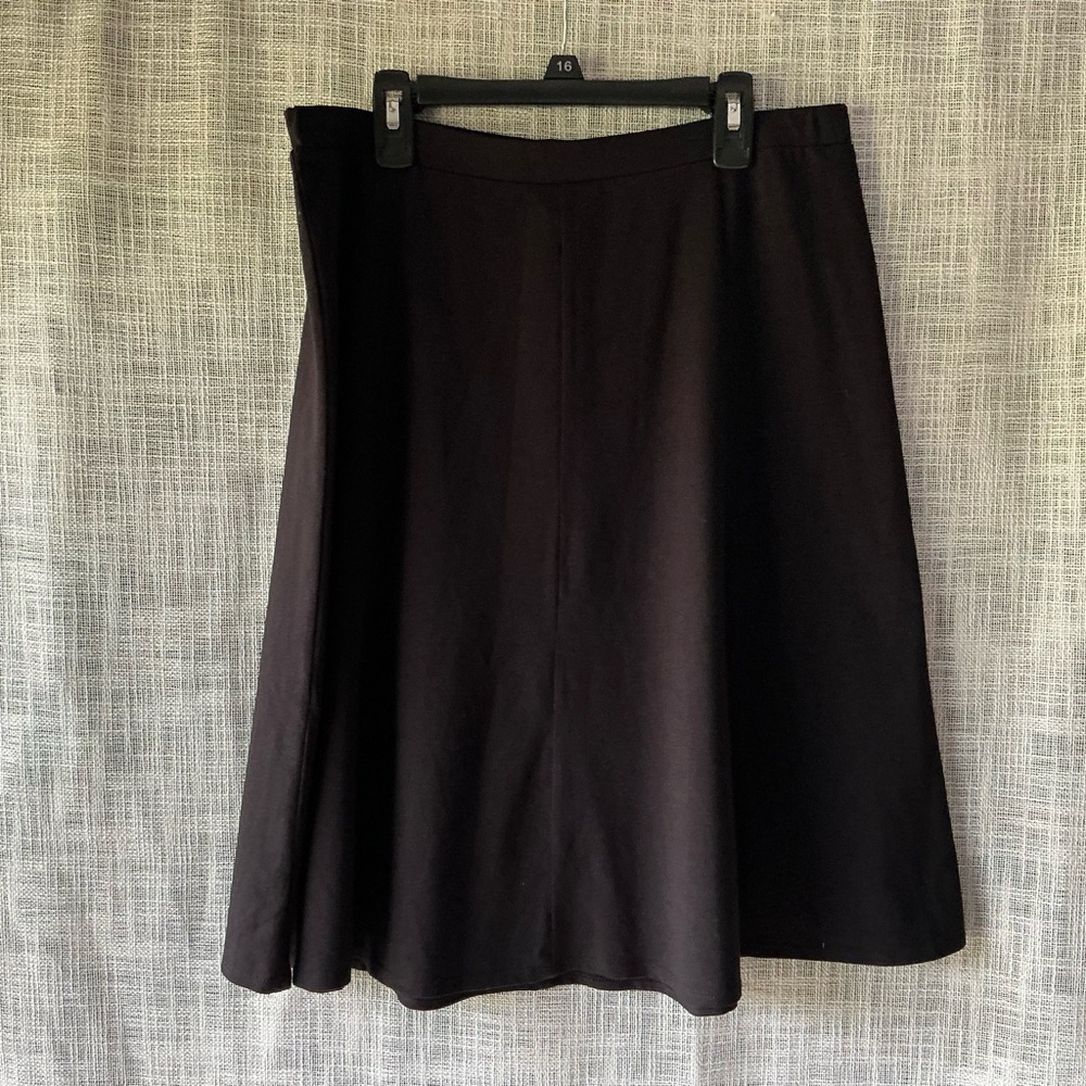 Talbots Black Midi A-Line Skirt